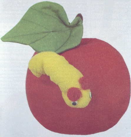 игрушка-подушка яблоко с червячком