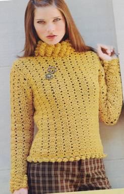 Ажурный свитер-блеск золота